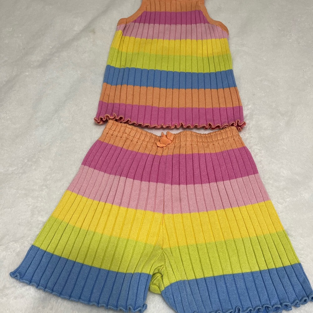 Girl’s H&M Rainbow Color 2-Piece Knit Set 6X